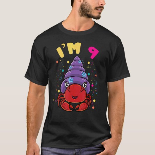 Zee Dierdier Im 9 Hermit Crab 9de verjaardag T-shirt (Voorkant)