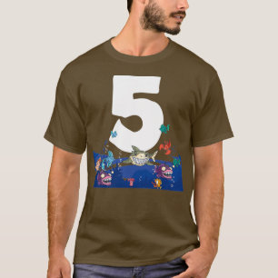 Zee Dieren Aquarium 5e verjaardag Thema T-shirt