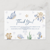 Zee Dieren Baby shower Dank u kaart (Voorkant)