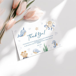 Zee Dieren Baby shower Dank u kaart