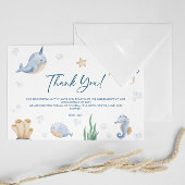 Zee Dieren Baby shower Dank u kaart