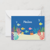 Zee dieren baby shower dank u notitiekaartje (Voorkant)