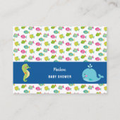 Zee dieren baby shower luier loterij informatiekaartje (Achterkant)