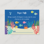 Zee dieren baby shower luier loterij informatiekaartje (Voorkant)