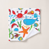 Zee Dieren Cartoon Bad Handdoek (Wasdoekje)