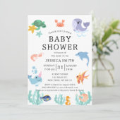 Zee Dieren Genderneutraal Baby shower Kaart (Staand voorkant)