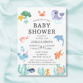 Zee Dieren Genderneutraal Baby shower Kaart