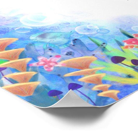 Zee dieren in de oceaan poster (Hoek)