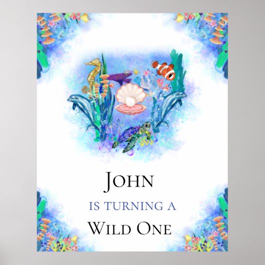 Zee dieren in de oceaan poster (Voorkant)