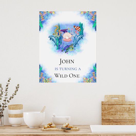 Zee dieren in de oceaan poster (Keuken)