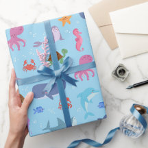 Zee Dieren Inpakpapier, Zeeleven Cadeaupapier