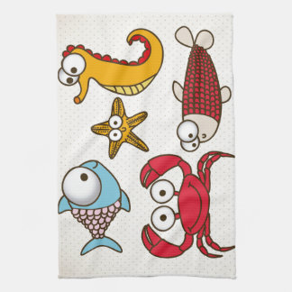Zee dieren keukenhanddoek