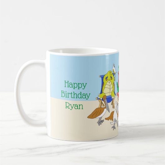 Zee Dieren op het strand Aangepaste Mok (Links)