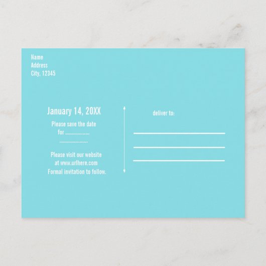 Zee Dieren Strand Aquarel Elegant Save the Date Aankondigingskaart (Achterkant)