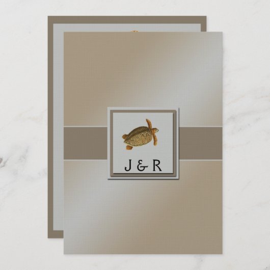  Zee Dieren Strand Bruiloft Kaart (Voorkant / Achterkant)