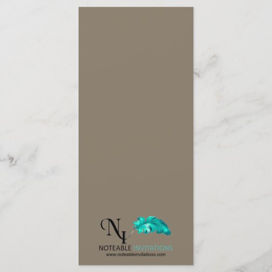 Zee Dieren Strand Bruiloft Menu (Achterkant)