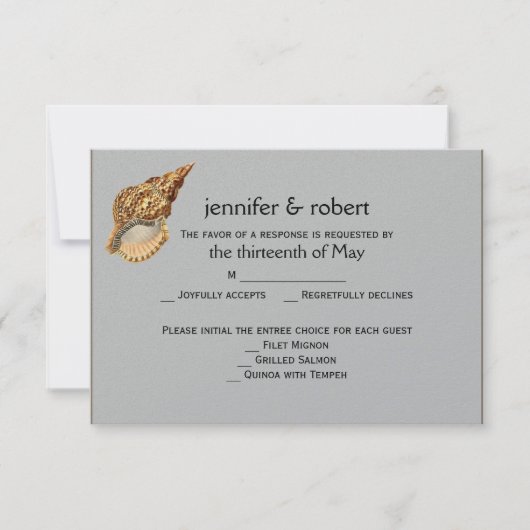  Zee Dieren Strand Bruiloft Reactie Kaart (Voorkant)