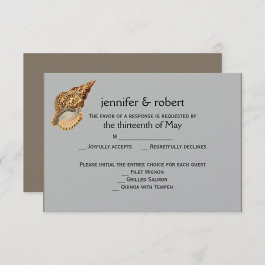  Zee Dieren Strand Bruiloft Reactie Kaart (Voorkant / Achterkant)