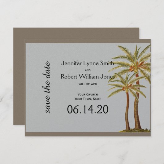  Zee Dieren Strand Bruiloft Save the Date (Voorkant / Achterkant)