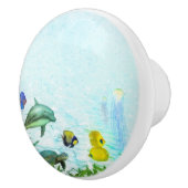 Zee Dieren Strand Waterverf Aangepast Keramische Knop (Rechts)