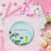 Zee Dieren Strand Waterverf Elegant Party Custom Papieren Bordje (Feest)