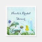 Zee Dieren Strand Waterverf Elegant Party Custom Servet (Voorkant)