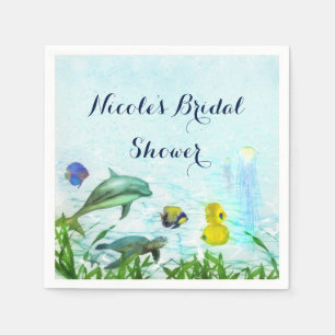 Zee Dieren Strand Waterverf Elegant Party Custom Servet