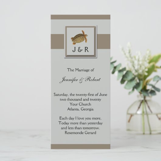  Zee Dieren Trouwprogramma Programmakaart (Staand voorkant)