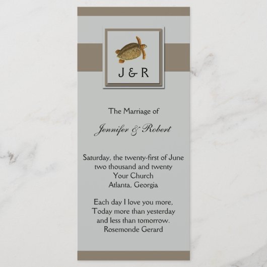  Zee Dieren Trouwprogramma Programmakaart (Voorkant)