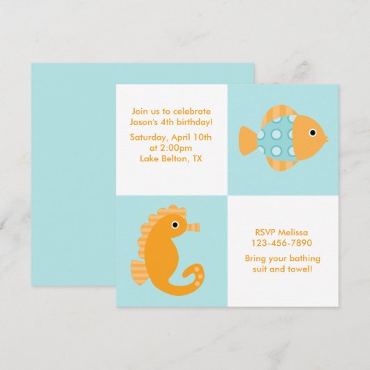 Zee Dieren Verjaardag Kaart (Voorkant / Achterkant)