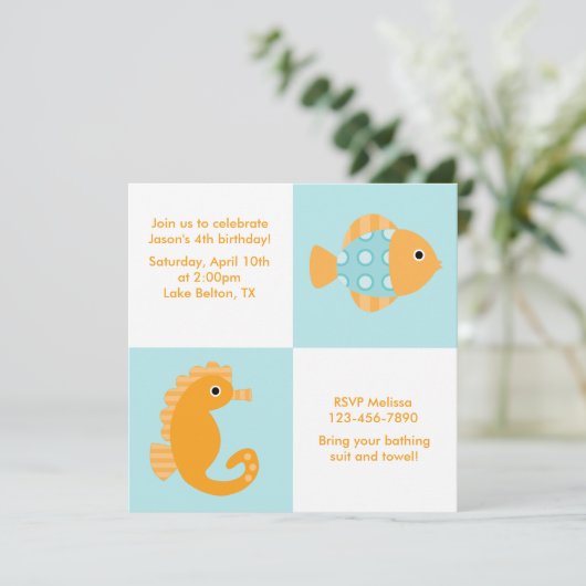 Zee Dieren Verjaardag Kaart (Staand voorkant)