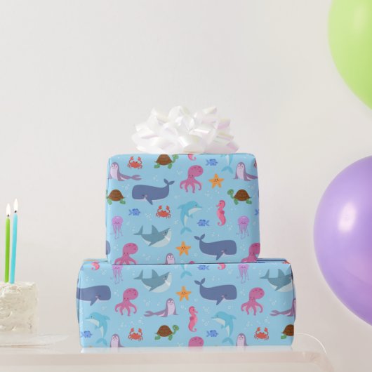 Zee Dieren Verjaardagsfeest Cadeaupapier (Feestgeschenken)