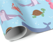 Zee Dieren Verjaardagsfeest Cadeaupapier (Rol Hoek)