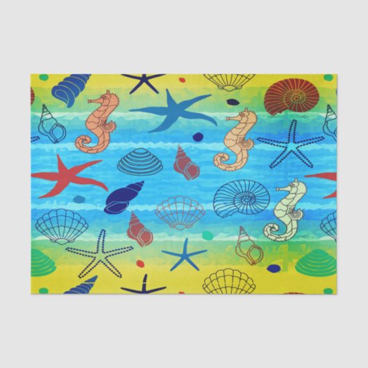 Zee Dieren Zeeshells Thema Tissue Paper Tissuepapier (Voorkant)