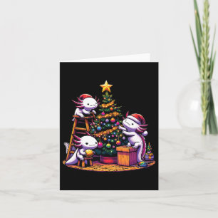 Zee Dierenliefhebbers Kawaii Axolotl Kerstversieri Kaart