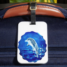 Zee dierlijk kunstdekdolfijn bagagelabel