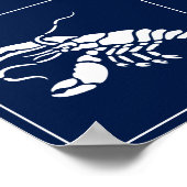 Zee Dierlijke Lobster Blauw Kustkust Nautisch Poster (Hoek)