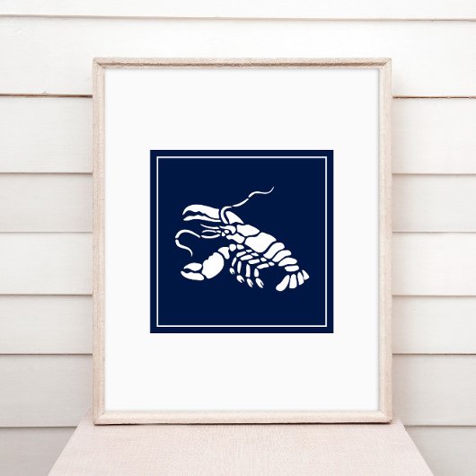 Zee Dierlijke Lobster Blauw Kustkust Nautisch Poster