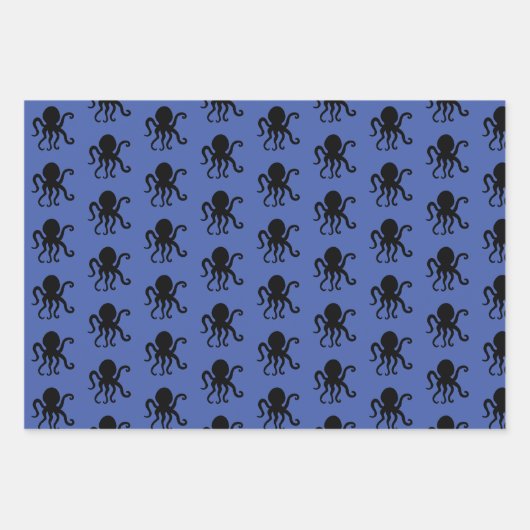 Zee Dierlijke octopus Silhouette Inpakpapier Vel (Voorkant)
