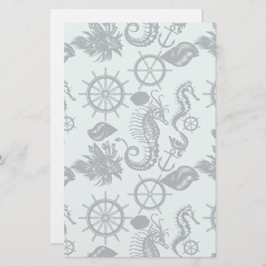  Zee dierpatroon Briefpapier (Voorkant / Achterkant)