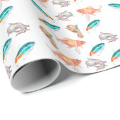 Zee dierpatroon cadeaupapier (Rol Hoek)