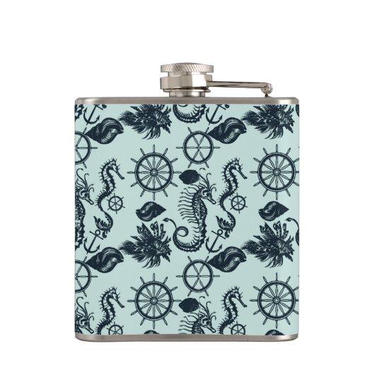  Zee dierpatroon Heupfles (Achterkant)