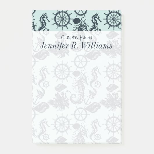  Zee dierpatroon | Jouw namen toevoegen Post-it® Notes (Voorkant)