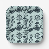  Zee dierpatroon Papieren Bordje (Voorkant)