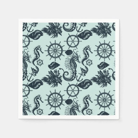  Zee dierpatroon Servet (Voorkant)