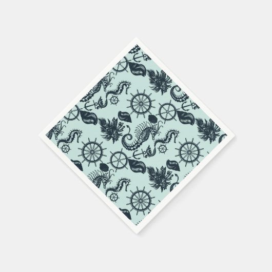  Zee dierpatroon Servet (Hoek)