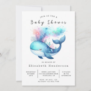Zee Digital Whale Baby shower Kaart