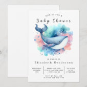 Zee Digital Whale Baby shower Kaart (Voorkant / Achterkant)