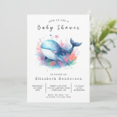 Zee Digital Whale Baby shower Kaart (Staand voorkant)