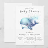 Zee Digital Whale Baby shower Kaart (Voorkant / Achterkant)